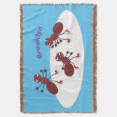 Happy Red Amants Eis Skaten Cartoon Decke (Vorderseite Vertikal)