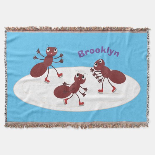 Happy Red Amants Eis Skaten Cartoon Decke (Vorderseite)