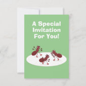 Happy Red Amants Eis Skaten Cartoon Einladung (Rückseite)