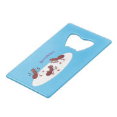 Happy Red Amants Eis Skaten Cartoon Geldbeutel Flaschenöffner (Vorderseite Schrägansicht)