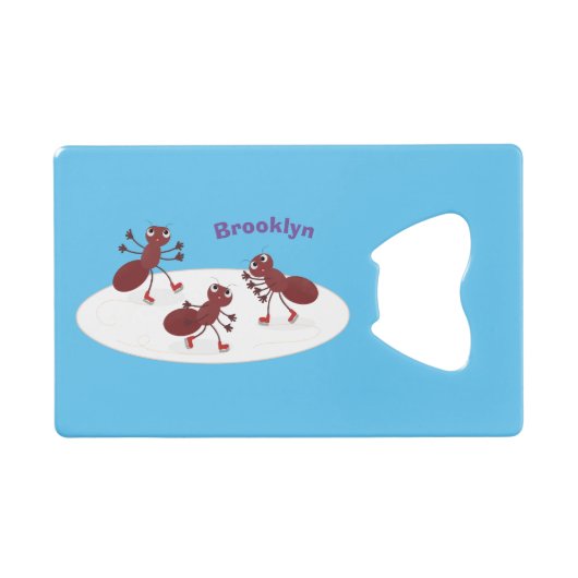 Happy Red Amants Eis Skaten Cartoon Geldbeutel Flaschenöffner (Vorderseite (Horizontal))