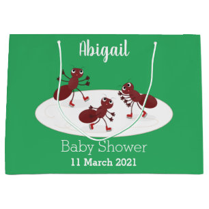 Happy Red Amants Eis Skaten Cartoon Große Geschenktüte