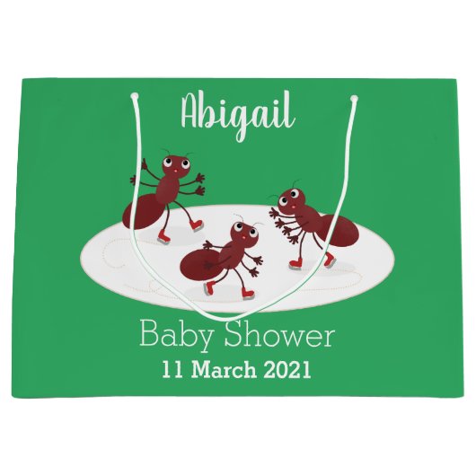 Happy Red Amants Eis Skaten Cartoon Große Geschenktüte (Vorderseite)