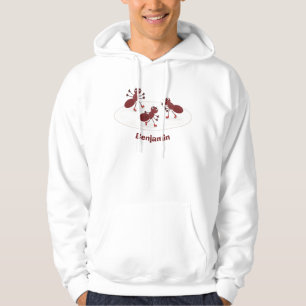 Happy Red Amants Eis Skaten Cartoon Hoodie