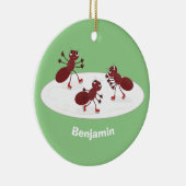 Happy Red Amants Eis Skaten Cartoon Keramik Ornament (Rechts)