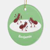 Happy Red Amants Eis Skaten Cartoon Keramik Ornament (Links)