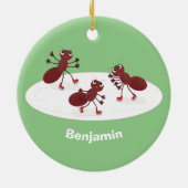 Happy Red Amants Eis Skaten Cartoon Keramik Ornament (Hinten)