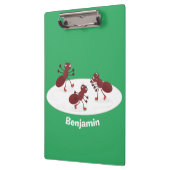 Happy Red Amants Eis Skaten Cartoon Klemmbrett (Links)