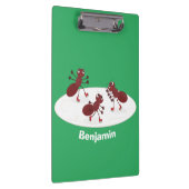 Happy Red Amants Eis Skaten Cartoon Klemmbrett (Rechts)