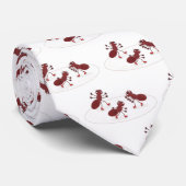 Happy Red Amants Eis Skaten Cartoon Krawatte (Gerollt)