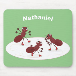 Happy Red Amants Eis Skaten Cartoon Mousepad