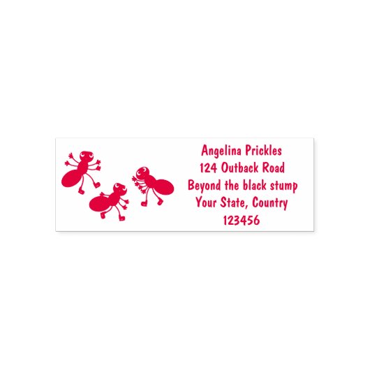 Happy Red Amants Eis Skaten Cartoon Permastempel (Design)