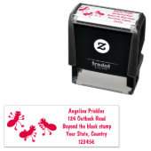 Happy Red Amants Eis Skaten Cartoon Permastempel (Beispiel)