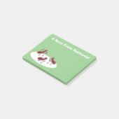 Happy Red Amants Eis Skaten Cartoon Post-it Klebezettel (angewinkelt)