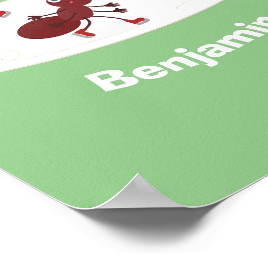 Happy Red Amants Eis Skaten Cartoon Poster (Ecke)