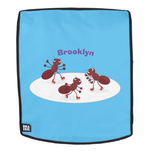 Happy Red Amants Eis Skaten Cartoon Rucksack (Abnehmbare Front)