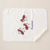 Happy Red Amants Eis Skaten Cartoon Sherpadecke (Vorderseite (Horizontal))