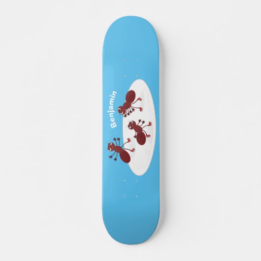 Happy Red Amants Eis Skaten Cartoon Skateboard (Vorne)
