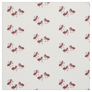 Happy Red Amants Eis Skaten Cartoon Stoff