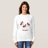 Happy Red Amants Eis Skaten Cartoon Sweatshirt (Vorne ganz)