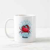 Happy Red Crab Aquarell Kaffeetasse (Links)