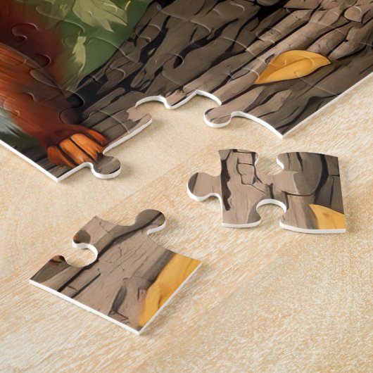 Happy Red Eichhörnchen in einem Baumhaus Puzzle (Seite)