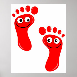 Happy Red Feet Poster