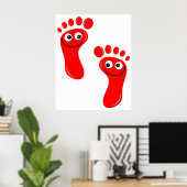 Happy Red Feet Poster (Heimbüro)