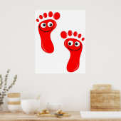 Happy Red Feet Poster (Küche)