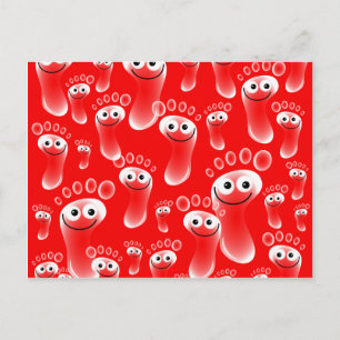 Happy Red Feet Postkarte