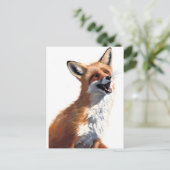 Happy Red Fox OWN ART Vixen Wild Nature Blank Postkarte (Stehend Vorderseite)