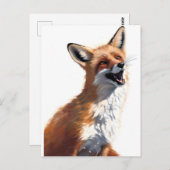 Happy Red Fox OWN ART Vixen Wild Nature Blank Postkarte (Vorne/Hinten)