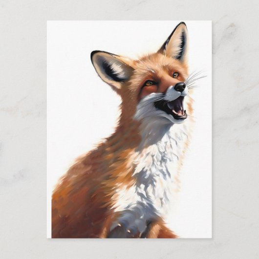 Happy Red Fox OWN ART Vixen Wild Nature Blank Postkarte (Vorderseite)