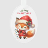 Happy Red Fox String Lights Kinder Weihnachten Ornament (Vorderseite)