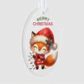 Happy Red Fox String Lights Kinder Weihnachten Ornament (Vorderseite)