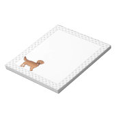 Happy Red Golden Retriever Cartoon Hund mit Paws Notizblock (Rotiert)