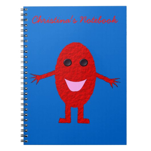 Happy Red Grape individuell anpassbares Notebook Notizblock (Vorderseite)
