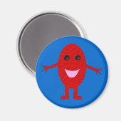 Happy Red Grape Magnet (Vorderseite/Rückseite)