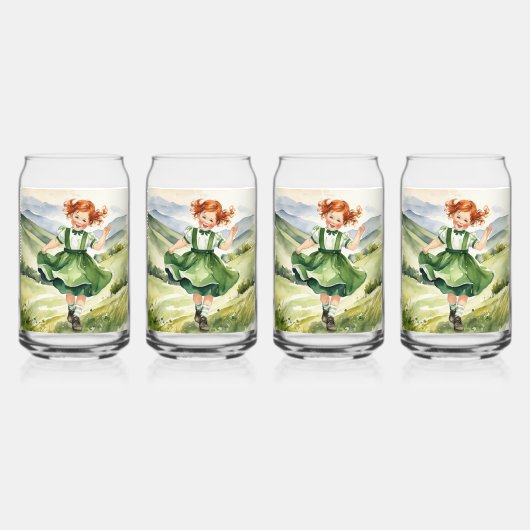 Happy Red headed girl Drinkware Set Dosenglas (Vorderseite)