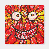 Happy Red Monster Smile Magnet (Vorne)