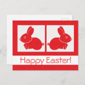 Happy Red Oaster Bunnies Postkarte (Vorne/Hinten)