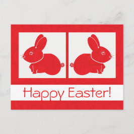 Happy Red Oaster Bunnies Postkarte