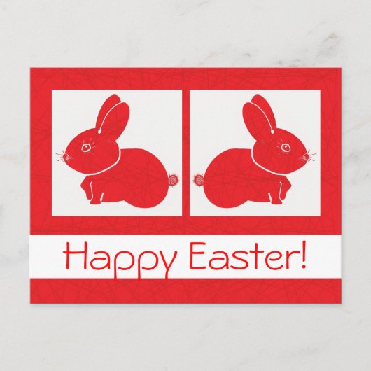 Happy Red Oaster Bunnies Postkarte (Vorderseite)