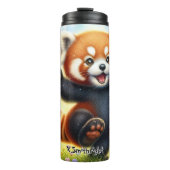 Happy Red Panda Dancing Thermosbecher (Vorderseite)