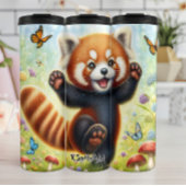 Happy Red Panda Dancing Thermosbecher