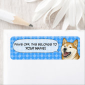 Happy Red Shiba Inu Japanische Hundennamen-Etikett (Insitu)