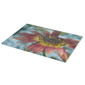 Happy Red Sunflower Glass Cutting Board Schneidebrett (Ecke)