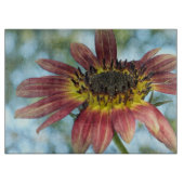 Happy Red Sunflower Glass Cutting Board Schneidebrett (Vorderseite)