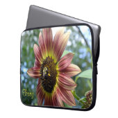 Happy Red Sunflower N Bee Laptop Sleeve (Vorderseite Links)