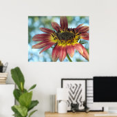 Happy Red Sunflower Poster (Heimbüro)